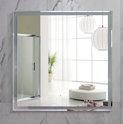 Зеркало Пекам Greta 60x60 / greta-60x60B (с подсветкой и бесконтактным сенсором)