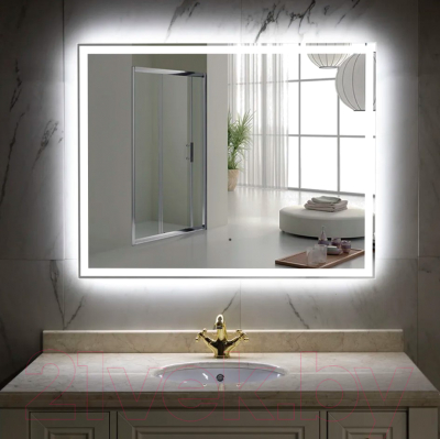 Зеркало Пекам Greta 80x65 / greta-80x65B (с подсветкой и сенсором на прикосновение)