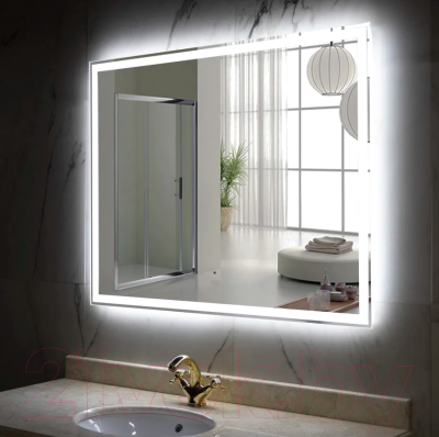 Зеркало Пекам Greta 80x65 / greta-80x65B (с подсветкой и сенсором на прикосновение)