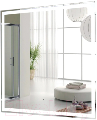 Зеркало Пекам Greta 80x80 / greta-80x80B (с подсветкой и бесконтактным сенсором) - фото