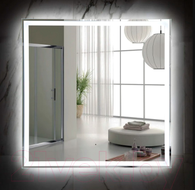 Зеркало Пекам Greta 80x80 / greta-80x80B (с подсветкой и бесконтактным сенсором)