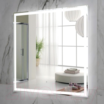 Зеркало Пекам Greta 80x80 / greta-80x80B (с подсветкой и бесконтактным сенсором)