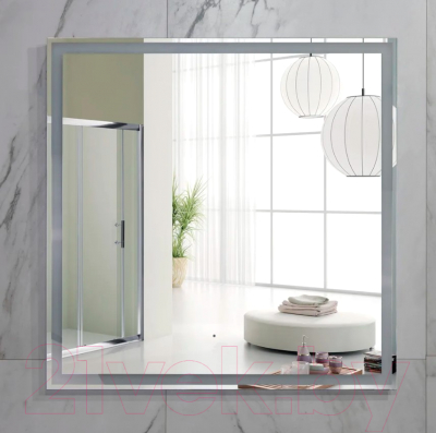 Зеркало Пекам Greta 80x80 / greta-80x80B (с подсветкой и бесконтактным сенсором)