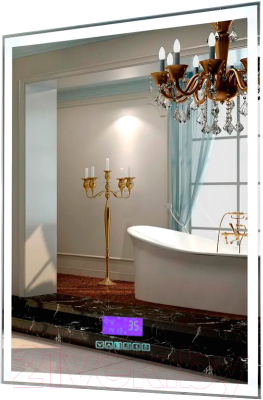 Зеркало Пекам Greta 80x90 / greta-80x90M (с подсветкой и многофункциональной панелью) - фото