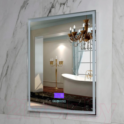 Зеркало Пекам Greta 80x90 / greta-80x90M (с подсветкой и многофункциональной панелью)