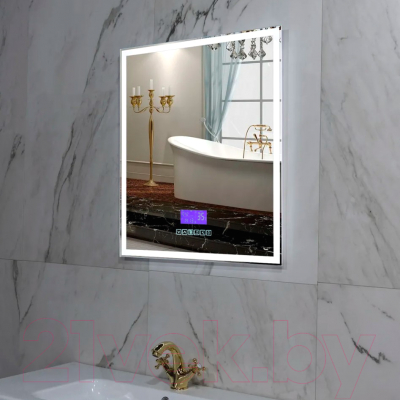 Зеркало Пекам Greta 80x90 / greta-80x90M (с подсветкой и многофункциональной панелью)