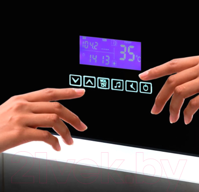 Зеркало Пекам Greta 80x90 / greta-80x90MP (с подсветкой, с многофункциональной панелью, подогрев)