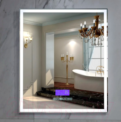 Зеркало Пекам Greta 80x90 / greta-80x90MP (с подсветкой, с многофункциональной панелью, подогрев)