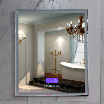 Зеркало Пекам Greta 80x90 / greta-80x90MP (с подсветкой, с многофункциональной панелью, подогрев)