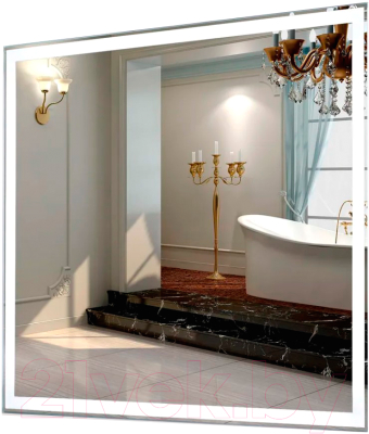 Зеркало Пекам Greta 90x80 / greta-90x80B (с подсветкой и бесконтактным сенсором) - фото