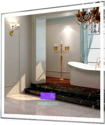 Зеркало Пекам Greta 90x80 / greta-90x80M (с подсветкой, с многофункциональной панелью) - фото