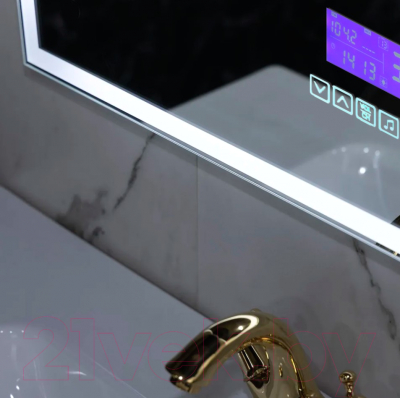 Зеркало Пекам Greta 90x80 / greta-90x80M (с подсветкой, с многофункциональной панелью)