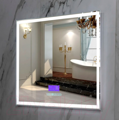 Зеркало Пекам Greta 90x80 / greta-90x80M (с подсветкой, с многофункциональной панелью)