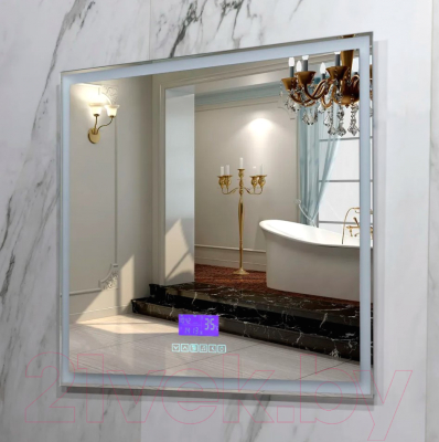 Зеркало Пекам Greta 90x80 / greta-90x80M (с подсветкой, с многофункциональной панелью)