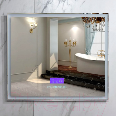 Зеркало Пекам Greta 90x80 / greta-90x80MP (с подсветкой, с многофункциональной панелью, подогрев)