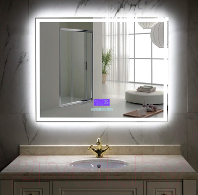 Зеркало Пекам Greta 100x80 / greta-100x80M (с подсветкой, с многофункциональной панелью)