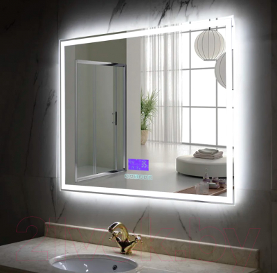 Зеркало Пекам Greta 100x80 / greta-100x80M (с подсветкой, с многофункциональной панелью)