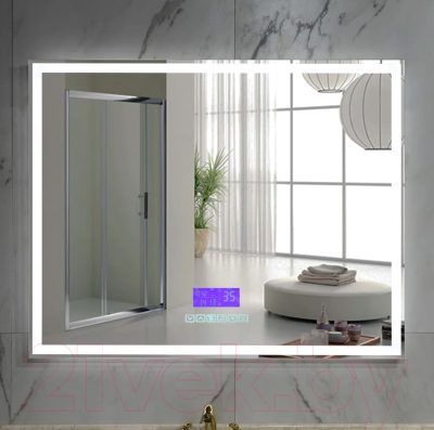 Зеркало Пекам Greta 100x80 / greta-100x80M (с подсветкой, с многофункциональной панелью)