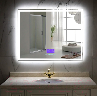 Зеркало Пекам Greta 100x80 / greta-100x80MP (с подсветкой, с многофункциональной панелью, подогрев)