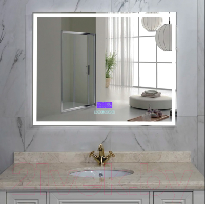 Зеркало Пекам Greta 100x80 / greta-100x80MP (с подсветкой, с многофункциональной панелью, подогрев)