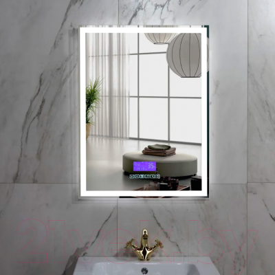 Зеркало Пекам Greta 80x100 / greta-80x100M (с подсветкой, с многофункциональной панелью)