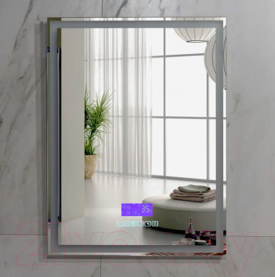 Зеркало Пекам Greta 80x100 / greta-80x100M (с подсветкой, с многофункциональной панелью)