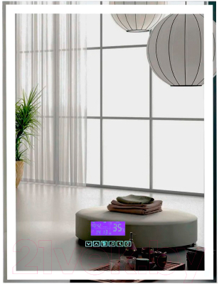 Зеркало Пекам Greta 80x100 / greta-80x100MP (с подсветкой, с многофункциональной панелью, подогрев) - фото