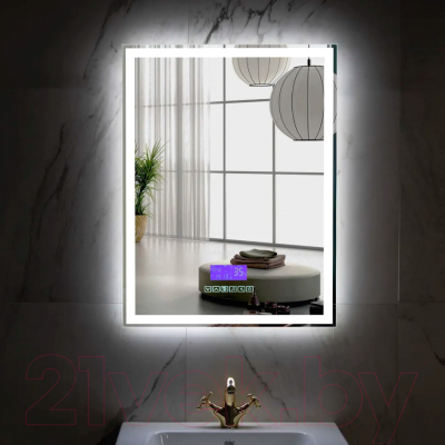 Зеркало Пекам Greta 80x100 / greta-80x100MP (с подсветкой, с многофункциональной панелью, подогрев)