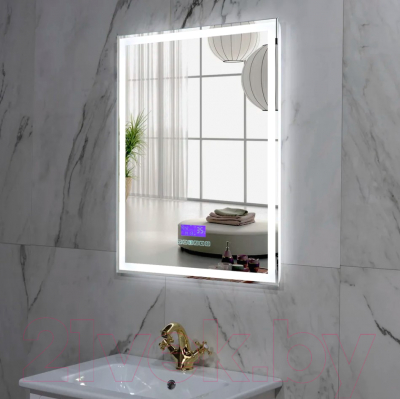 Зеркало Пекам Greta 80x100 / greta-80x100MP (с подсветкой, с многофункциональной панелью, подогрев)