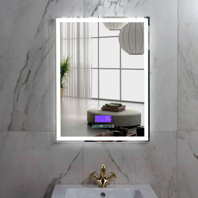 Зеркало Пекам Greta 80x100 / greta-80x100MP (с подсветкой, с многофункциональной панелью, подогрев)