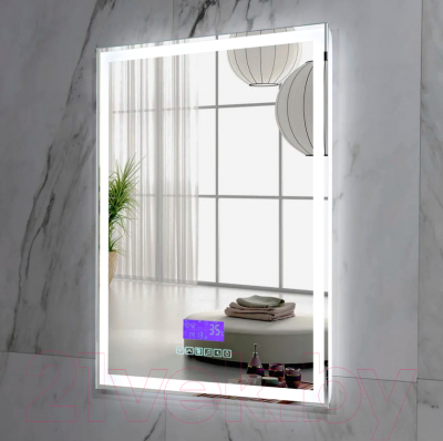 Зеркало Пекам Greta 80x100 / greta-80x100MP (с подсветкой, с многофункциональной панелью, подогрев)