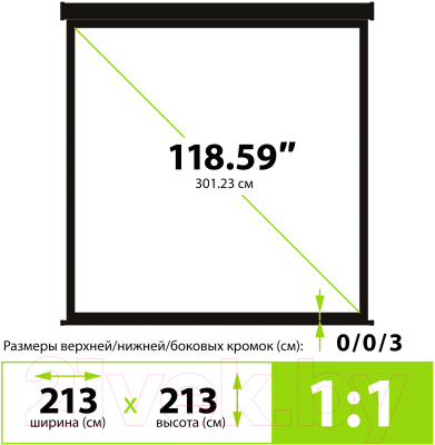 Проекционный экран Cactus Wallscreen CS-PSW-213X213-BK