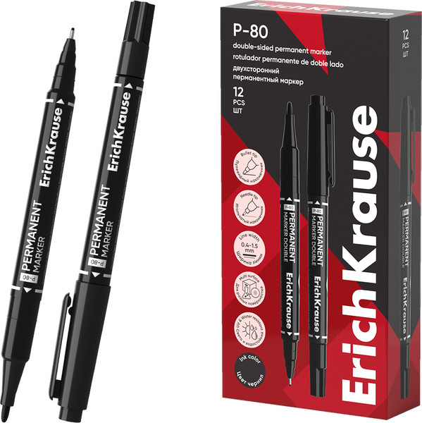 Маркер перманентный Erich Krause Double P-80 / 48183 - фото