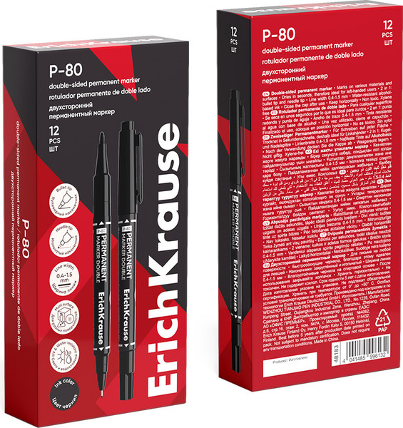 Маркер перманентный Erich Krause Double P-80 / 48183