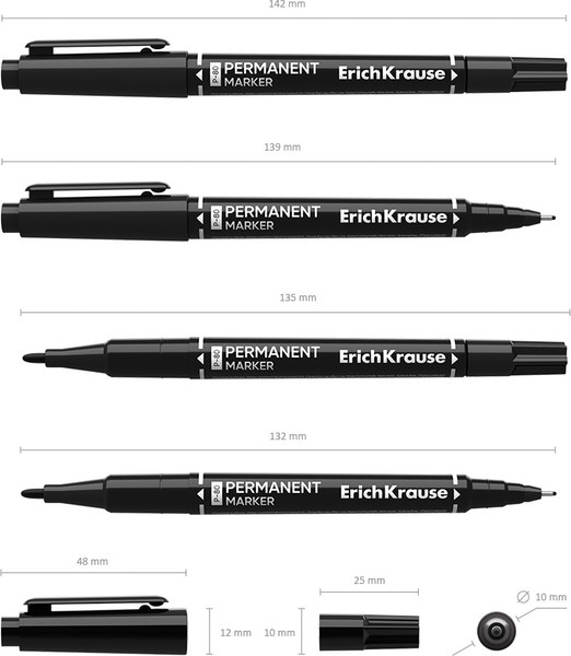 Маркер перманентный Erich Krause Double P-80 / 48183
