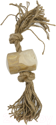 Игрушка для собак Coffee Wood Бочонок на веревке / TUG/CW-M - фото