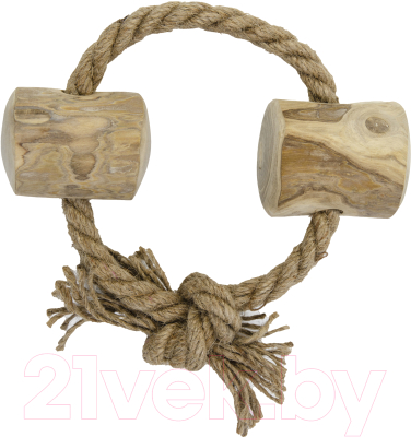 Игрушка для собак Coffee Wood Веревочное кольцо с бочонками / RING/CW-M - фото