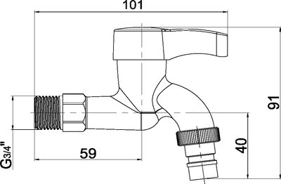 Кран на одну воду РМС PL3KR-1/2