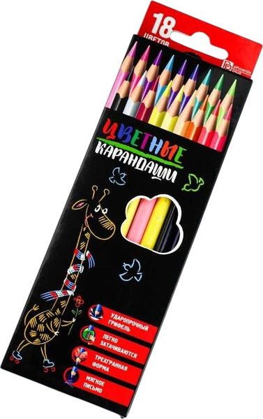 Набор цветных карандашей Феникс+ Жирафик / 58579 - фото