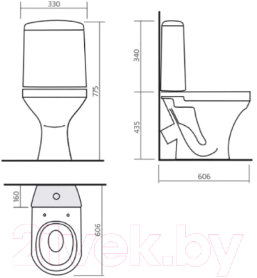 Унитаз напольный Sanita Аттика Стандарт ATCSACC01090113