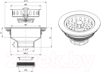 Донный клапан Slezak RAV MD0819SM