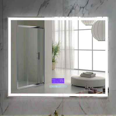 Зеркало Пекам Greta 120x80 / greta-120x80MP (с подсветкой, с многофункциональной панелью, подогревом)