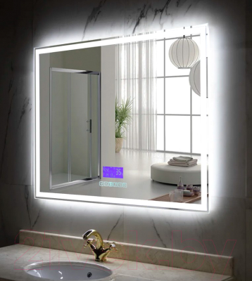 Зеркало Пекам Greta 120x80 / greta-120x80MP (с подсветкой, с многофункциональной панелью, подогревом)