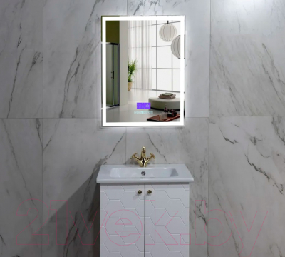 Зеркало Пекам Greta 80x120 / greta-80x120M (с подсветкой, с многофункциональной панелью)