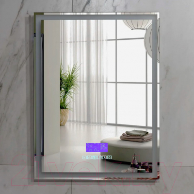 Зеркало Пекам Greta 80x120 / greta-80x120M (с подсветкой, с многофункциональной панелью)