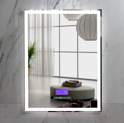 Зеркало Пекам Greta 80x120 / greta-80x120M (с подсветкой, с многофункциональной панелью)