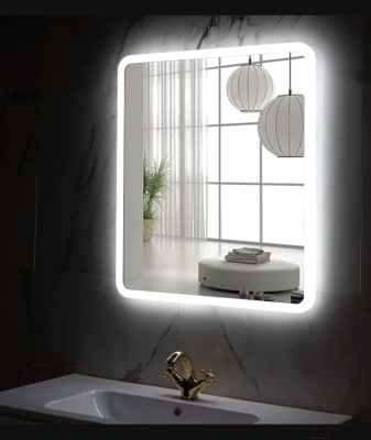 Зеркало Пекам Marta 60x60 / marta-60x60B (с подсветкой и бесконтактным сенсором)