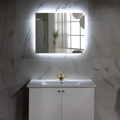 Зеркало Пекам Greta Fly 80x60 / GretaFly-80x60B (с подсветкой и бесконтактным сенсором)