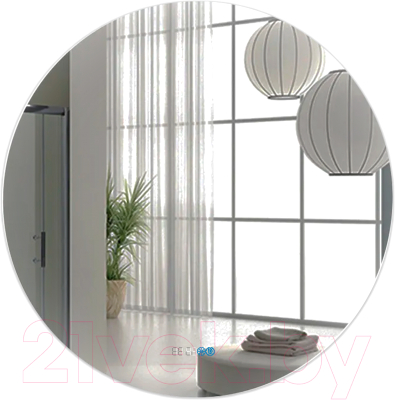Зеркало Пекам Ring Fly 90x90 / RingFly-90x90spcl (с подсветкой, с сенсором, подогревом, часами) - фото