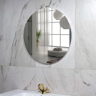 Зеркало Пекам Ring Fly 100x100 / RingFly-100x100spcl (с подсветкой, сенсором на прикосновение, подогревом, часами)